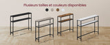 Console pour Couloir, Table de Salon Fine à 2 Niveaux, Table d’Appoint avec 2 Étagères, 20 x 80 x 80 cm