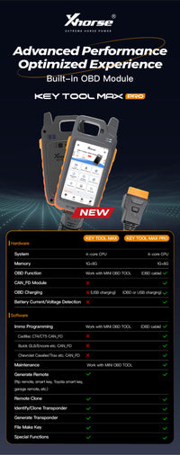 Xhorse VVDI Key Tool Max Pro avec fonction MINI OBD Tool compatible avec DOLPHIN XP-005, XP005L, Condor MINI Plus, MINI Plus II