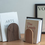 Serre-livres en bois massif hêtre et noyer, design minimaliste et robuste