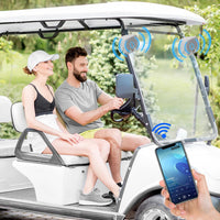 Herdio 4'' Haut-parleur étanche Bluetooth marin 100W robuste pour bateau, montage en surface, pour camping-car, mini-chargeuse, VTT, UTV, RZR, voiturette de golf