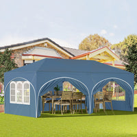 WOLTU Gazebo de pavillon pliant réglable 3x6m avec 6 parois latérales Tente de fête de protection UV étanche avec sac de transport pour pique-nique