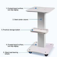 Chariot à Roulettes avec Capacité de Charge Maximale de 40kg, Chariot de Rangement d'Outils et de Meubles, Panneau Antidérapant, Roulette Rotative à 360 °