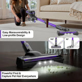 Aspirateur sans fil Inse S7P, 60 kPa, bac à poussière de 1,3 L, batterie amovible, pour poils d'animaux, tapis et sols durs