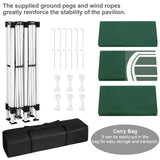 WOLTU Gazebo de pavillon pliant réglable 3x6m avec 6 parois latérales Tente de fête de protection UV étanche avec sac de transport pour pique-nique