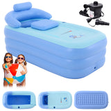 Baignoire gonflable pliable avec pompe à air électrique pour adultes, bébés et enfants, idéale pour la piscine et le spa. Dossier et accoudoirs inclus.