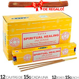 Encens Satya Original 180g Fabriqué en Inde Myrrhe Palo Santo Namaste Méditation Karma Aaruda Sauge Blanche Bois de Santal Sandalo Champa Arbre de Vie Nirvana Mirra Copal Scellé en usine Désodorisant thérapeutique relaxant