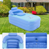 Baignoire gonflable pliable avec pompe à air électrique pour adultes, bébés et enfants, idéale pour la piscine et le spa. Dossier et accoudoirs inclus.