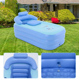 Baignoire gonflable pliable avec pompe à air électrique pour adultes, bébés et enfants, idéale pour la piscine et le spa. Dossier et accoudoirs inclus.