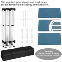 WOLTU Gazebo de pavillon pliant réglable 3x6m avec 6 parois latérales Tente de fête de protection UV étanche avec sac de transport pour pique-nique