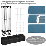 WOLTU Gazebo de pavillon pliant réglable 3x6m avec 6 parois latérales Tente de fête de protection UV étanche avec sac de transport pour pique-nique