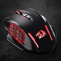 Souris gaming optique Redragon M913, 16 000 DPI, filaire 2,4 GHz et sans fil RGB, 16 boutons programmables, noir et blanc