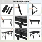 WOLTU Table de camping pliable mobilier d'extérieur table de lit d'ordinateur réglable en hauteur bureau pliant pour pique-nique jardin voyage randonnée