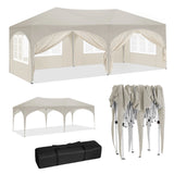 WOLTU Gazebo de pavillon pliant réglable 3x6m avec 6 parois latérales Tente de fête de protection UV étanche avec sac de transport pour pique-nique