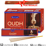 Encens Satya Original 180g Fabriqué en Inde Myrrhe Palo Santo Namaste Méditation Karma Aaruda Sauge Blanche Bois de Santal Sandalo Champa Arbre de Vie Nirvana Mirra Copal Scellé en usine Désodorisant thérapeutique relaxant