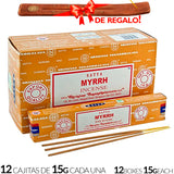 Encens Satya Original 180g Fabriqué en Inde Myrrhe Palo Santo Namaste Méditation Karma Aaruda Sauge Blanche Bois de Santal Sandalo Champa Arbre de Vie Nirvana Mirra Copal Scellé en usine Désodorisant thérapeutique relaxant
