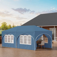WOLTU Gazebo de pavillon pliant réglable 3x6m avec 6 parois latérales Tente de fête de protection UV étanche avec sac de transport pour pique-nique