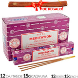 Encens Satya Original 180g Fabriqué en Inde Myrrhe Palo Santo Namaste Méditation Karma Aaruda Sauge Blanche Bois de Santal Sandalo Champa Arbre de Vie Nirvana Mirra Copal Scellé en usine Désodorisant thérapeutique relaxant