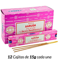 Encens Satya Original 180g Fabriqué en Inde Myrrhe Palo Santo Namaste Méditation Karma Aaruda Sauge Blanche Bois de Santal Sandalo Champa Arbre de Vie Nirvana Mirra Copal Scellé en usine Désodorisant thérapeutique relaxant