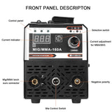 Poste à souder MIG/MMA 2 en 1, à alimentation automatique du fil, avec onduleur CC et soudage par contact sans protection gazeuse.