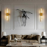 Appliques murales LED 10W, applique murale intérieure cylindrique double parallèle, applique miroir de salle de bain pour chambre à coucher (blanc chaud 3000K, or)