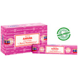 Encens Satya Original 180g Fabriqué en Inde Myrrhe Palo Santo Namaste Méditation Karma Aaruda Sauge Blanche Bois de Santal Sandalo Champa Arbre de Vie Nirvana Mirra Copal Scellé en usine Désodorisant thérapeutique relaxant