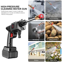 50Bar 200W Wireless High Pressure Car Wash Washer Gun 30000mAh Battery Foam Generator Water Gun Cleaner Car Washing Machine