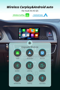 Adaptateur d'interface sans fil BONROAD CarPlay Android Auto pour Audi A4 B8 A5 Q5 2009-2015 avec AirPlay Mirror Link et Bluetooth