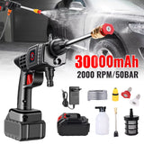 Nettoyeur à eau haute pression sans fil, odorà eau, générateur de pulvérisation de mousse, machine à laver de voiture, maison, outils de livres, Max 70Bar, 30000mAh