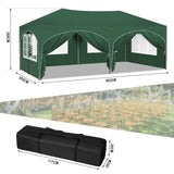 WOLTU Gazebo de pavillon pliant réglable 3x6m avec 6 parois latérales Tente de fête de protection UV étanche avec sac de transport pour pique-nique