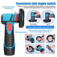 Meuleuse d'angle miniature 12 V 19 500 tr/min, sans fil, batterie lithium rechargeable, puissance Cushing.