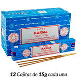 Encens Satya Original 180g Fabriqué en Inde Myrrhe Palo Santo Namaste Méditation Karma Aaruda Sauge Blanche Bois de Santal Sandalo Champa Arbre de Vie Nirvana Mirra Copal Scellé en usine Désodorisant thérapeutique relaxant