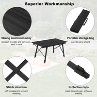 WOLTU Table de camping pliable mobilier d'extérieur table de lit d'ordinateur réglable en hauteur bureau pliant pour pique-nique jardin voyage randonnée
