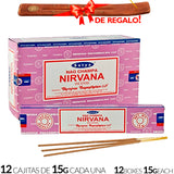 Encens Satya Original 180g Fabriqué en Inde Myrrhe Palo Santo Namaste Méditation Karma Aaruda Sauge Blanche Bois de Santal Sandalo Champa Arbre de Vie Nirvana Mirra Copal Scellé en usine Désodorisant thérapeutique relaxant