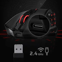 Souris gaming optique Redragon M913, 16 000 DPI, filaire 2,4 GHz et sans fil RGB, 16 boutons programmables, noir et blanc