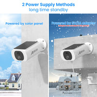 ANRAN 2K caméra de sécurité solaire 3/5MP extérieur sans fil 2.4G WIFI caméra batterie caméra projecteur couleur Vision nocturne ne peut pas ajouter NVR