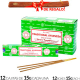 Encens Satya Original 180g Fabriqué en Inde Myrrhe Palo Santo Namaste Méditation Karma Aaruda Sauge Blanche Bois de Santal Sandalo Champa Arbre de Vie Nirvana Mirra Copal Scellé en usine Désodorisant thérapeutique relaxant