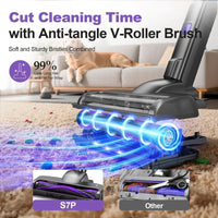 Aspirateur sans fil Inse S7P, 60 kPa, bac à poussière de 1,3 L, batterie amovible, pour poils d'animaux, tapis et sols durs