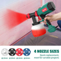 Pistolet à peinture HYCHIKA 1200 ml, 4 buses, 600 W, facile à utiliser, haute qualité, outil électrique