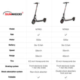 SUNNIGOO N7PRO 350W adulte Scooter électrique avec APP 36V 10.4Ah Escooter 30 km/h Kick Scooter léger longue portée 30km Scooter