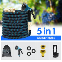 X-COTEC Tuyau d'Arrosage Extensible 15m/30m, Raccords Laiton 1/2" 3/4", Pistolet 10 Jets, Tuyau Flexible pour Jardin et Auto
