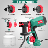Pistolet à peinture HYCHIKA 1200 ml, 4 buses, 600 W, facile à utiliser, haute qualité, outil électrique