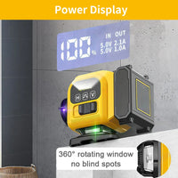 Niveau laser professionnel 4D à 16 lignes, affichage automatique de la puissance à 360° (horizontal et vertical), faisceau vert.