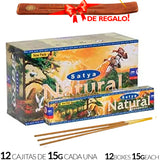 Encens Satya Original 180g Fabriqué en Inde Myrrhe Palo Santo Namaste Méditation Karma Aaruda Sauge Blanche Bois de Santal Sandalo Champa Arbre de Vie Nirvana Mirra Copal Scellé en usine Désodorisant thérapeutique relaxant