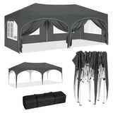 WOLTU Gazebo de pavillon pliant réglable 3x6m avec 6 parois latérales Tente de fête de protection UV étanche avec sac de transport pour pique-nique