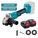 Meuleuse d'angle électrique sans balais 1000 W, 125 mm, 3 vitesses, outil de découpe et de travail du bois, compatible avec les batteries Makita 18 V.