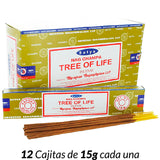 Encens Satya Original 180g Fabriqué en Inde Myrrhe Palo Santo Namaste Méditation Karma Aaruda Sauge Blanche Bois de Santal Sandalo Champa Arbre de Vie Nirvana Mirra Copal Scellé en usine Désodorisant thérapeutique relaxant