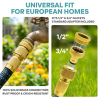 X-COTEC Tuyau d'Arrosage Extensible 15m/30m, Raccords Laiton 1/2" 3/4", Pistolet 10 Jets, Tuyau Flexible pour Jardin et Auto
