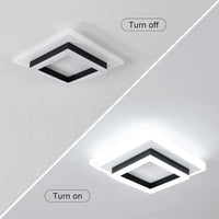 Plafonnier carré en acrylique plafonnier LED moderne, plafonniers LED blancs 6500K pour chambre bureau cuisine salon