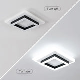 Plafonnier carré en acrylique plafonnier LED moderne, plafonniers LED blancs 6500K pour chambre bureau cuisine salon