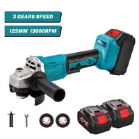 Meuleuse d'angle électrique sans balais 1000 W, 125 mm, 3 vitesses, outil de découpe et de travail du bois, compatible avec les batteries Makita 18 V.